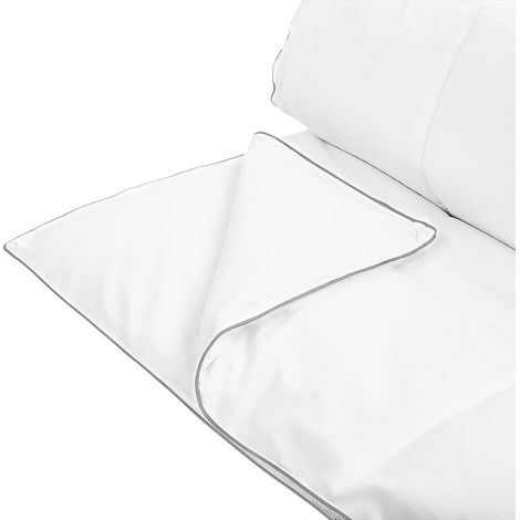 Edredón blanco funda de algodón relleno de microfibra tamaño individual 135 x 200 cm acolchado lavable a máquina Teleno (1/5)