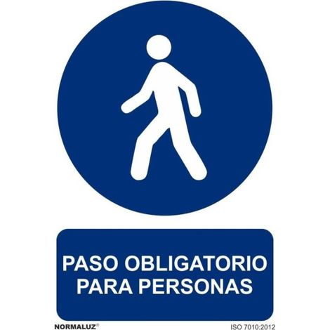 Señal Paso Obligatorio Para Personas Con Tintas UV | ADHESIVOS DE VINILO - 150 x 200 mm (1/2)