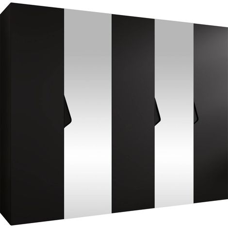 Armario Hartford 626, Negro, 202x250x52cm, Puertas de armario: Con bisagras, Número de estantes: 0 (1/5)