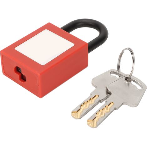 Cadenas de sécurité à anse en nylon de 25 mm avec clés pour équipement industriel, avec système de consignation et d'étiquetage, pour équipements industriels