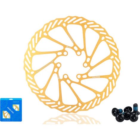 Disco de freno para bicicleta de 160 mm, 12 radios, tornillos dorados. (1/4)