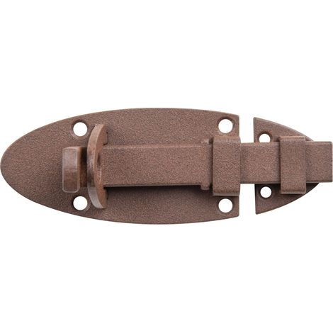 Verrou porte-cadenas avec poignée plate couleur rouille, à couche duplex platine 90 x 44 mm (1/5)