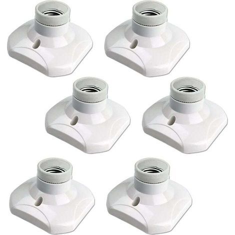 Filiyano – lampe en plastique blanc – Douille de plafond à vis Ulisem E27, douille pour éclairage de garage E27, 220-240 V CA, support pour ampoule (1/4)