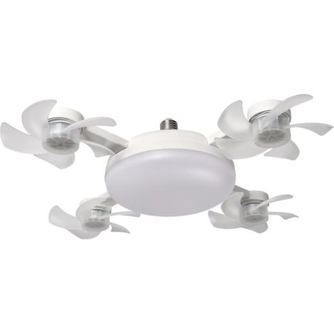 1 Ventilateur de plafond LED, 4 pales, lumière tricolore, gradation continue, 3 vitesses, minuterie, télécommande, salon, chambre (1/3)
