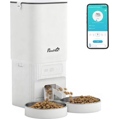 PawHut Automatic Cat Feeder, 7L Cat Food Dispenser with App Control, Timer (1/5)