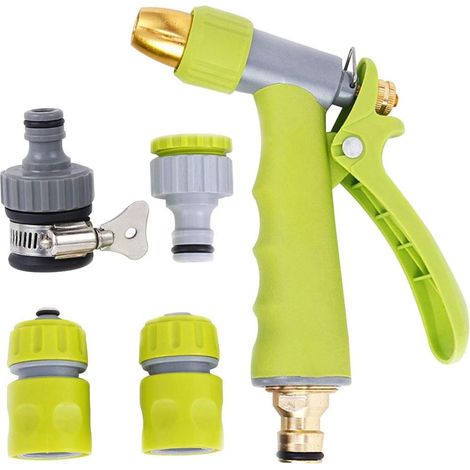 Pistolet d'arrosage,Arroseur Haute Pression avec Différentes Intensités du Jet d'eau,Pistolet de Pulvérisation de Douche de Main de Jardin,pour Lavage de Voiture, Arrosage de Jardin/Pelouse (1/5)