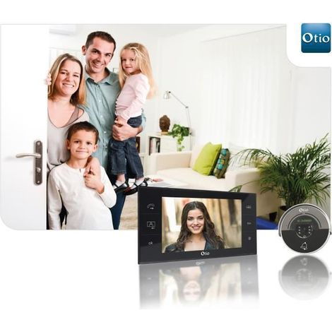 Otio – Portier vidéo VisiHome 2 fils avec mémoire interne – Vision nocturne infrarouge – Alimentation 12VDC – Installation rapide
