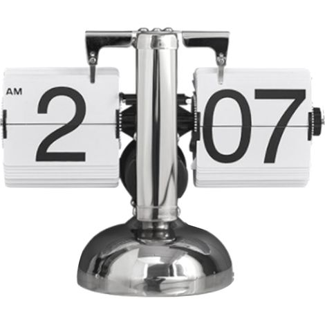 Eosnow Digitale Flip-Down-Uhr, Retro, minimalistisch, einseitiger Fu, mechanisch, automatische Flip-Uhr, Schreibtischuhr für Zuhause, Wohnzimmer, Wei