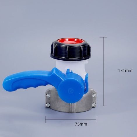 Robinet de vidange pour cuve de 1000 L Adaptateur universel DN50 (75 mm) Vanne papillon pour citerne à eau de pluie, bidon ou réservoir (1/4)