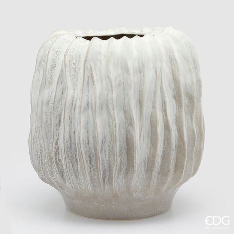 EDG Enzo De Gasperi Vaso Chakra Righe H 49 Cm D 48 Cm Waterproof Ivory (1/4)