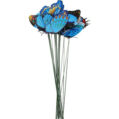 [Estacas decorativas para jardín] Juego de estacas de jardín con forma de mariposa, estacas de PVC coloridas, 25 cm, con 10 diseños diferentes. (1/5)