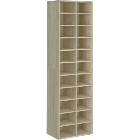Scarpiera 54 x 34 x 183 cm con 22 scomparti design semplice interno in legno composito rovere Sonoma 020047648
