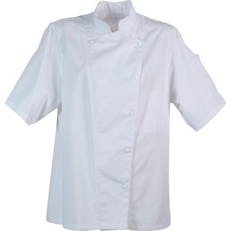 Veste de cuisine femme manches courtes Robur Manille Blanc 3XL.