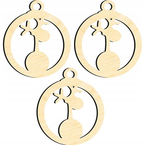 DECORAZIONI IN LEGNO PER ALBERO DI NATALE Z60 3 pz. (1/3)