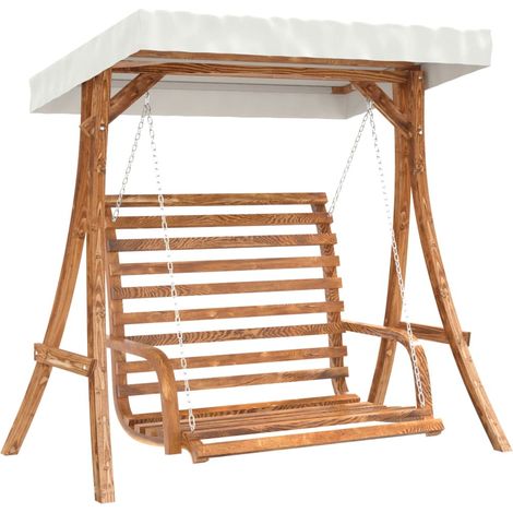 Maison Exclusive - Panca a Dondolo con Tetto Massello di Abete Finitura in Teak