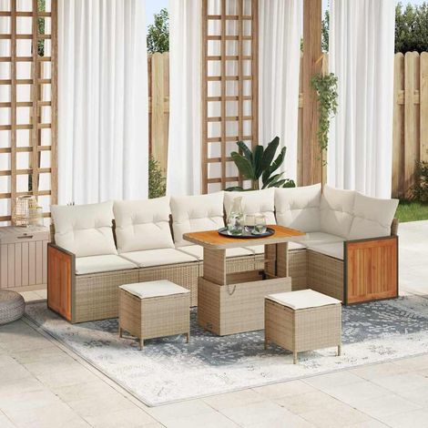 Ensemble de canapé de jardin 11 pièces 7-Nombre de places vidaXL (1/5)