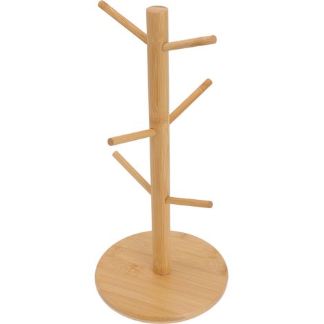 Platzsparender Kaffeetassenhalter aus Bambus, Ständer zum Aufbewahren und Trocknen von Tassen. (1/5)