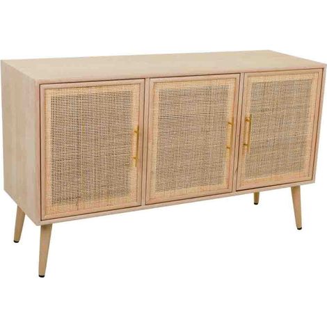 Aparador de MDF y rejilla marrón 120x41.5x71