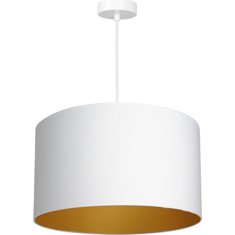 Suspension Luminex Arden tissu blanc or Ø40 E27 15W