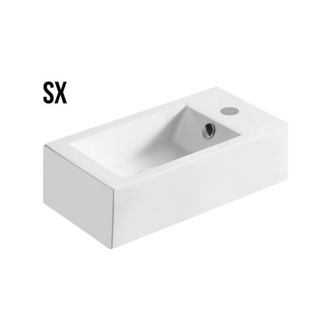 Lavabo da appoggio mod. la47 cm 50 x 25.5 sinistro piletta non inclusa