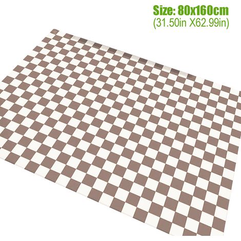 Tapis à damier kaki 80 x 160 cm pour salon, chambre, style nordique minimaliste moderne, table de chevet, table basse, canapé. (1/5)
