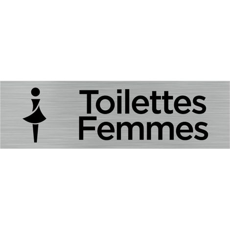 Pictogramme TOILETTES FEMMES (Q0062).- Plaque aluminium brossé - (1/5)