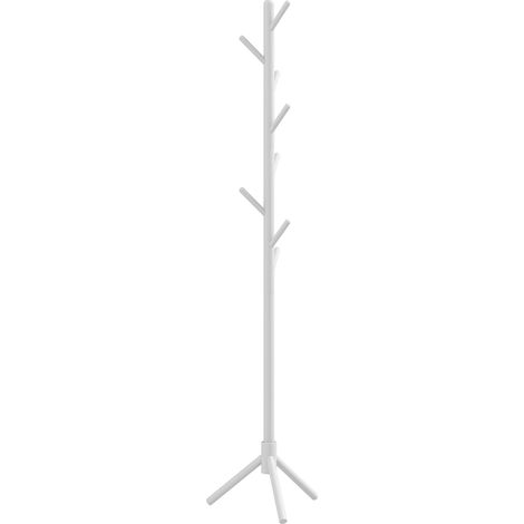 Porte avec 8 crochets pour suspendre vêtements et sacs dans un couloir ou une entrée pliable 40 x 40 x 165 cm blanc pour salon Porte-manteau bois forme d'arbre entrée, (1/5)