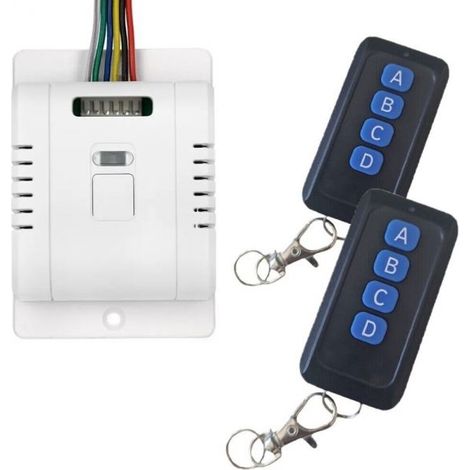 Interruttore Remoto Senza Fili Wireless Smart Switch 2 Telecomandi 433MHZ DW1125