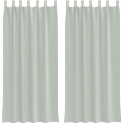 Rideaux en voile avec boucles 2 pcs gris clair 140x225 cm CFW98431 (1/5)