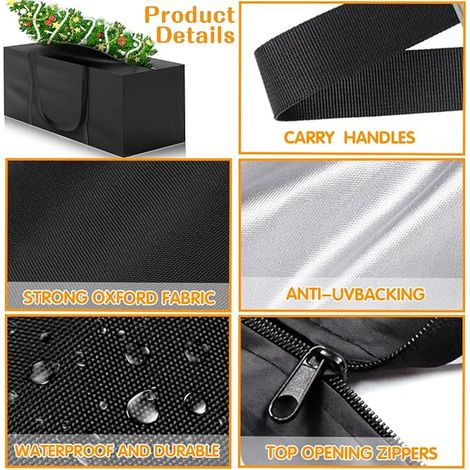 Storage Bag for Garden Furniture Cushions Christmas Tree Storage Bag Protective Cover for Cushions for Christmas Tree (1/3)
