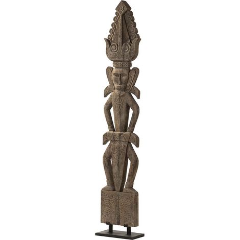 Figurine décorative en bois naturel 38 x 20 x 215 cm