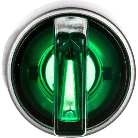 Interruptor de 3 posiciones, verde, 2Z, iluminado, 230 V CA, anillo niquelado, ST22-P3L.Z-20-LED230AC