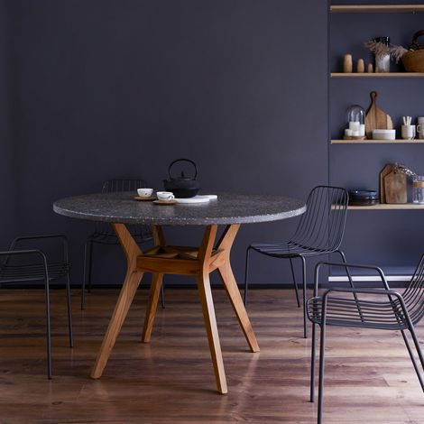 Juno Terrazzo and Teak Wood Table 120 (1/5)