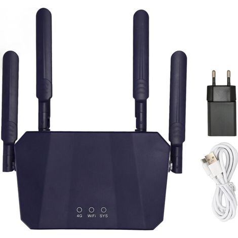 Routeur sans fil 4G LTE haut débit 300Mbps, point d'accès mobile WiFi avec fente pour carte SIM 100-240V (1/4)