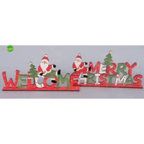 Decorazione in legno natalizia euronatale h 15cm