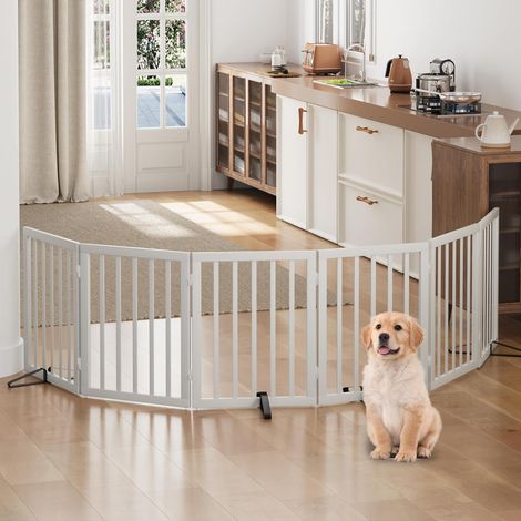 Barrière pour chien, barrières pour chiens autoportantes pour portes, barrière pour chien pliable à l’intérieur, barrières pour animaux de compagnie pour portes de chambre à coucher, barrière pour (1/5)