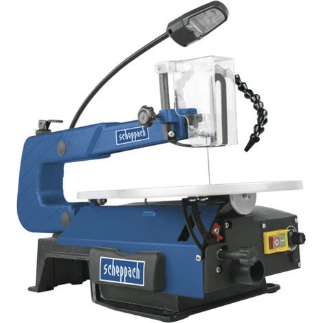 [PRODOTTO USATO] SCHEPPACH SD1600V Scroll Saw de Marquetry con velocità variabile (500-1700rpm), soffiatore, luce di lavoro de e motore potente de 120W, Blu