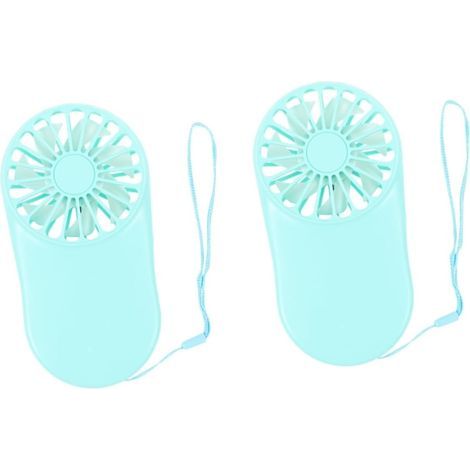 Lot de 2 mini ventilateurs de poche rechargeables par USB portables et personnels parfaits pour les voyages (1/5)