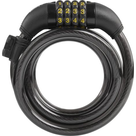 ANTIVOL EN SPIRALE À COMBINAISON POUR VÉLO, 120 CM, NOIR HAMA (1/5)