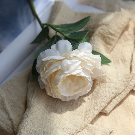 Fleur Artificielle Pivoine - Tige 28 cm - Diamètre Fleur 9 cm - Pour Décoration Mariage Centre de Table DIY (1/5)