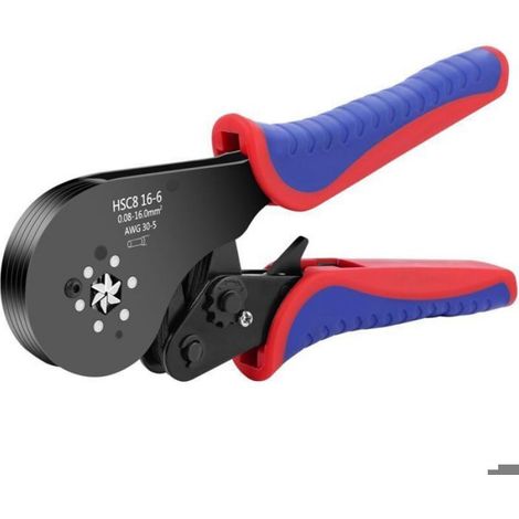 1 Pince à sertir, 0,08-16mm², outil électrique à cliquet, pour cosses de fils, usage professionnel