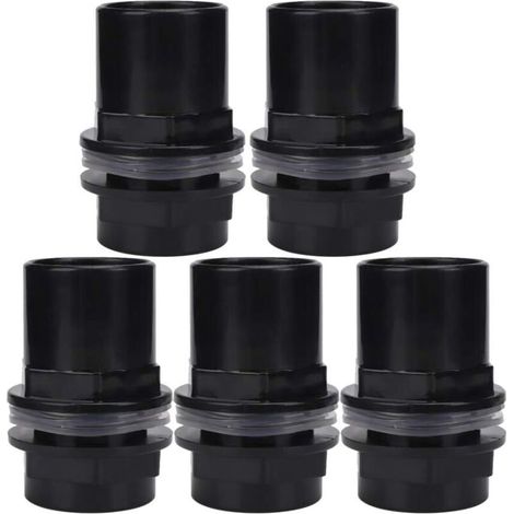 5 Pièces / Ensemble Connecteur de Tuyau D'eau D'aquarium Joint PVC Tube Droit Connecteur Réservoirs de Poissons Accessoires pour Aquarium Réservoir de Poissons(40mm) (1/5)