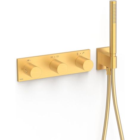 Robinet thermostatique encastré à 4 voies B-system Or Mat 24K - TRES 30735401OM