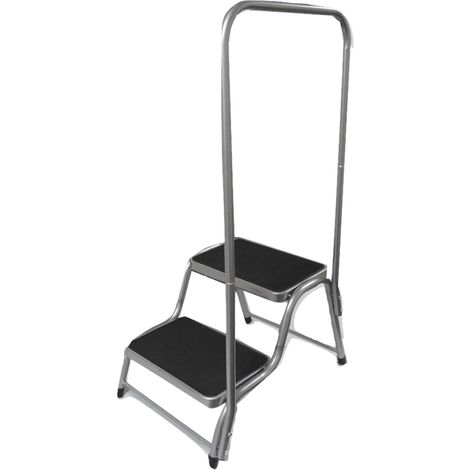 Double Anti Slip Step with Support Handrail - Caravan Motorhome Disabled Aid Assist