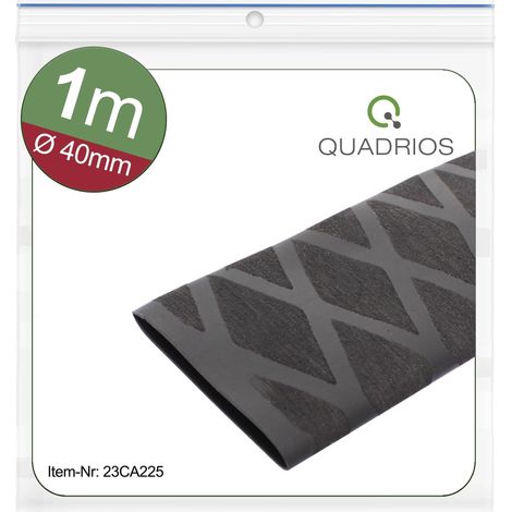 Quadrios 23CA225 Gaine thermorétractable sans colle noir 40 mm 20 mm Taux de retreint:2:1 1 m (1/5)