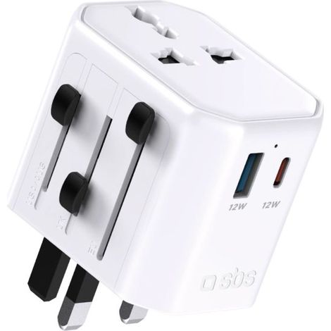Adaptador de viaje sbs teadaptusbtcuni 2500 W Push & Slide (1/3)