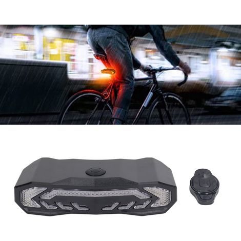 Intelligentes Fahrradrücklicht mit Blinkern und Bremslichtern, Fahrradhupe mit neuer Fernbedienung, USB-wiederaufladbares Fahrradrücklicht, IP65 wasserdicht. (1/5)