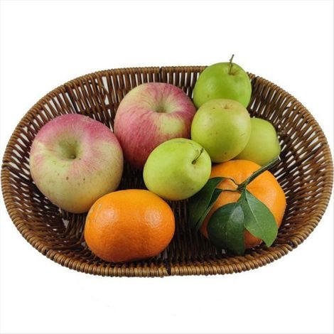 Corbeille à Pain en Osier, Plateaux de Service Alimentaire de Table, Panier de Rangement Tissé à la Main pour Fruits dans le (1/5)