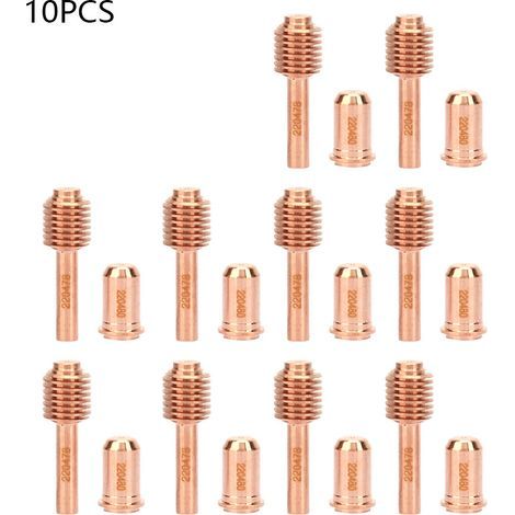Electrodos consumibles para corte por plasma 220478 + 10 boquillas 220480, puntas para cortadora de plasma, 10 unidades (1/5)