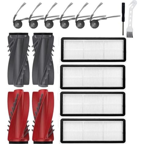 16 Pièces de Rechange pour Aspirateur Robot pour Roborock Qrevo Curve/P20 Pro, Accessoires, Brosses Latérales Principales, Filtres (1/5)